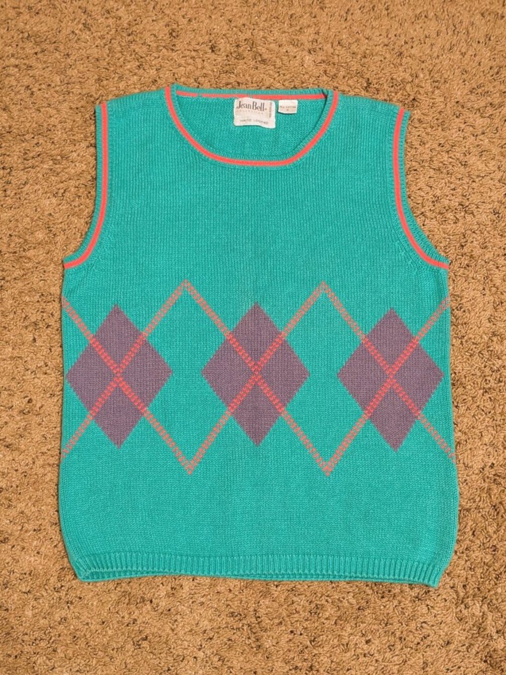 80s Vintage Argyle Sweater Vest Womens Small